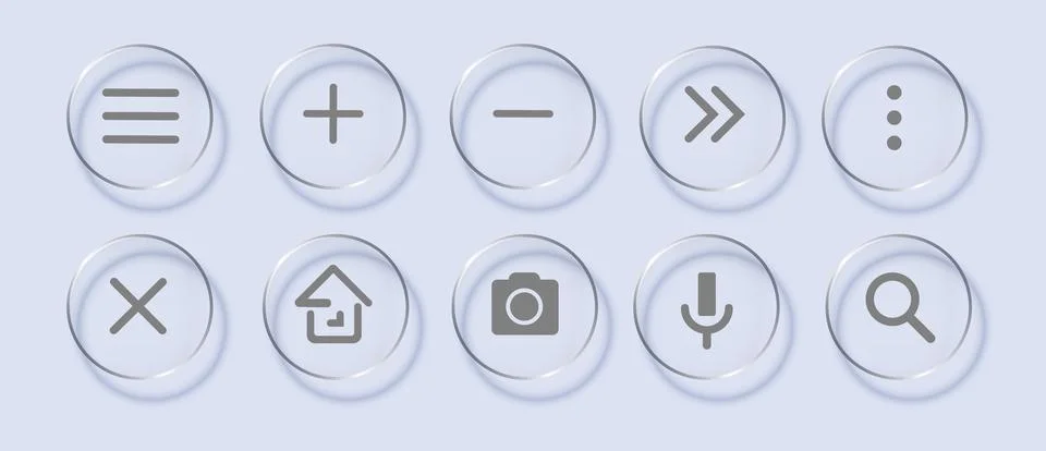 Glass ui design elements with realistic liquid. Glass effect used for graphic Stock Illustration