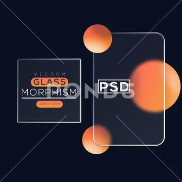 Glass UI Design Template with Modern Transparent Effect PSDテンプレート