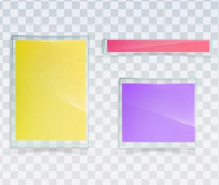 Glass UI panels interface vector transparent HUD layout Stock Illustration