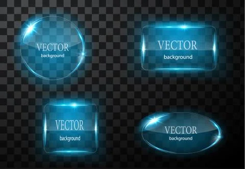 Glass vector button plane. Easy editable background Stock Illustration