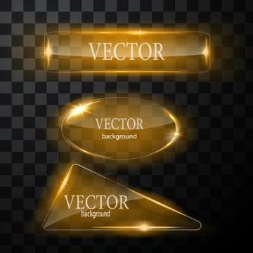 Glass vector button plane. Easy editable background Stock Illustration