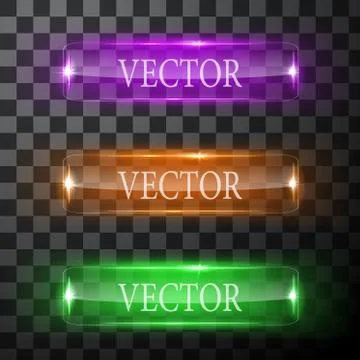 Glass vector button plane. Easy editable background Stock Illustration