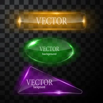 Glass vector button plane. Easy editable background Stock Illustration