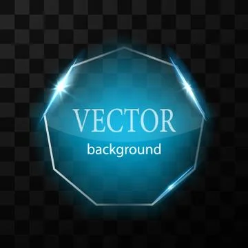 Glass vector button plane. Easy editable background Stock Illustration