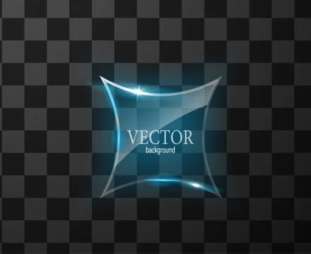 Glass vector button plane. Easy editable background Stock Illustration