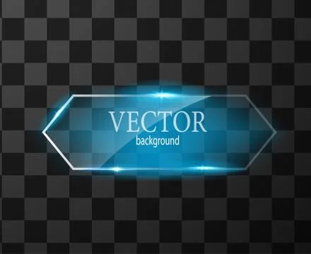 Glass vector button plane. Easy editable background Stock Illustration