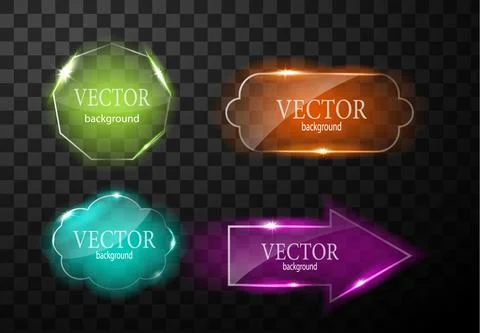 Glass vector button plane. Easy editable background Stock Illustration