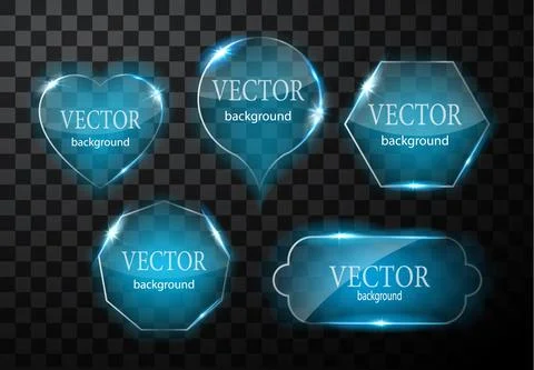 Glass vector button plane. Easy editable background Stock Illustration