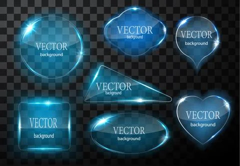 Glass vector button plane. Easy editable background Stock-Illustration