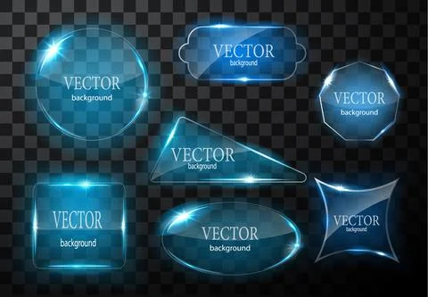 Glass vector button plane. Easy editable background Stock Illustration