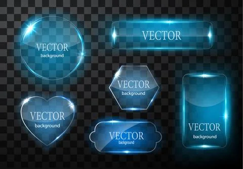 Glass vector button plane. Easy editable background Stock Illustration