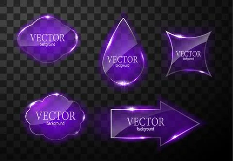 Glass vector button plane. Easy editable background Stock Illustration
