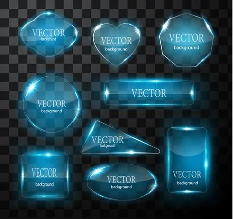 Glass vector button plane. Easy editable background Illustrazione stock