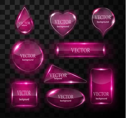 Glass vector button plane. Easy editable background Stockillustratie