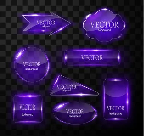 Glass vector button plane. Easy editable background Stock Illustration