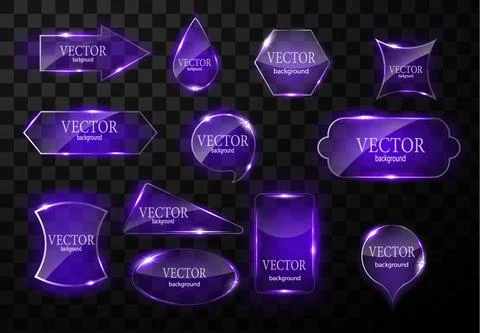 Glass vector button plane. Easy editable background Stock Illustration
