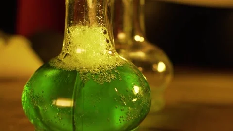 Glass vials with potion Stock Footage 162350006