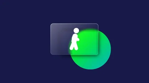 Glass Walking Icon Stock Footage 336063555