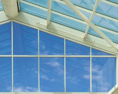 Glass wall - blue sky Stock Photos
