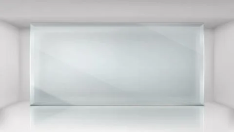 Glass wall frame in empty exhibition room Stock-Illustration