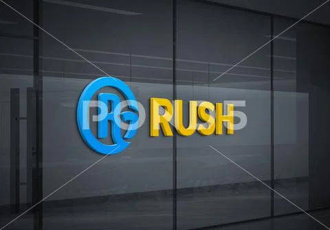 Glass Wall Logo Mockup PSD 템플릿