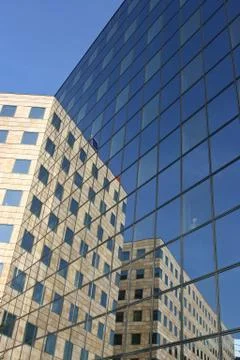 Glass wall reflection Stock Photos