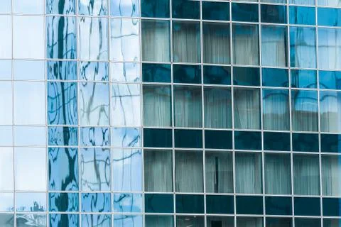 Glass wall with reflections Stock Photos
