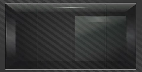 Glass Wall Template Partition Showcase Window Stock Illustration