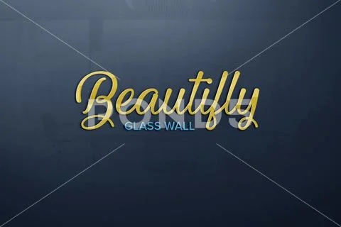 Glass Wall Text Effect PSD 템플릿