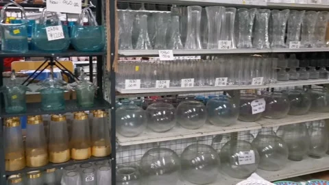 Glass Ware Store Stock Footage 159291308