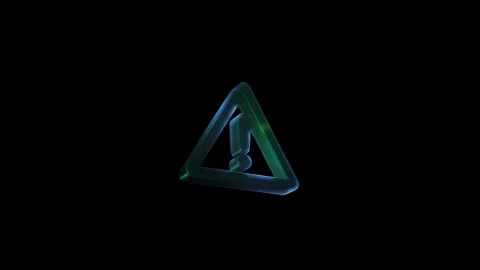 Glass warning triangle icon rotating on ... | Stock Video | Pond5