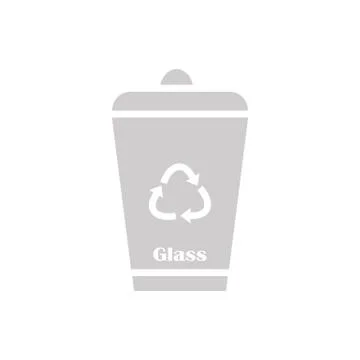Glass waste sorting - material separation, sorting Zero waste Stock Illustration