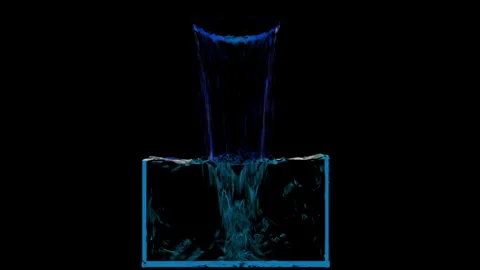 Glass water blue01 Stock Footage 343870138