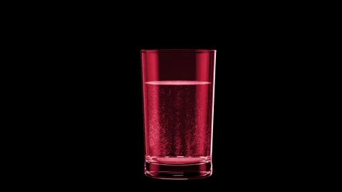 Glass water bubbles red Stock Footage 343870171