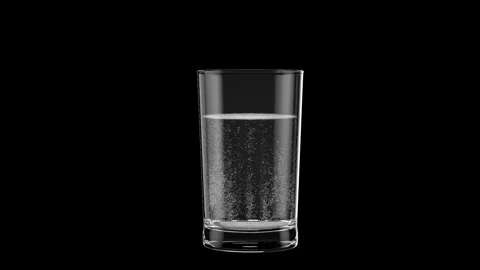 Glass water bubbles white Stock Footage 343870183