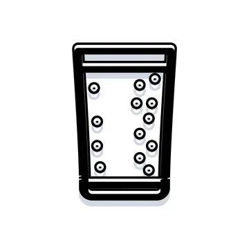 Glass of water with effervescent bubbles refreshing drink Stock Illustration