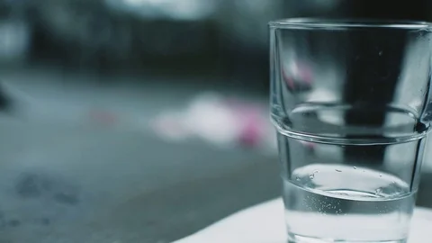 Glass water Stock Footage