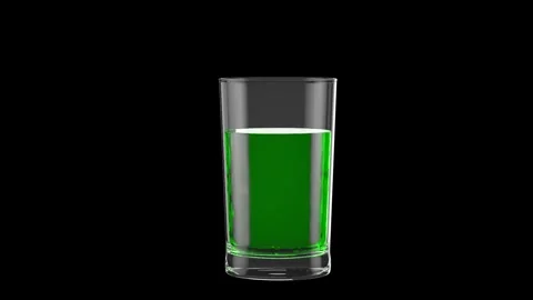 Glass water green Stock Footage 343870185