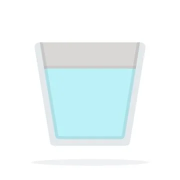Glass of water for making coffee vector icon flat isolated Stock Illustration