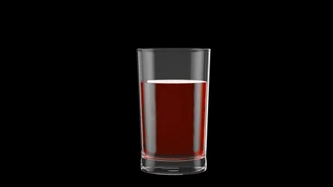 Glass water red Stock Footage 343870184