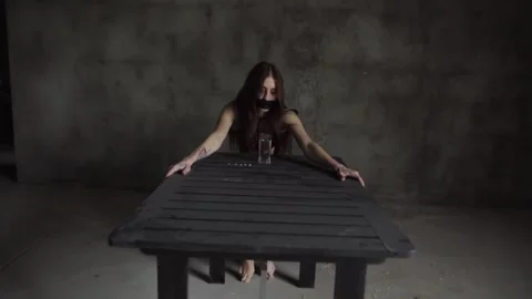 Glass of water on the table. Stock Footage 141898372