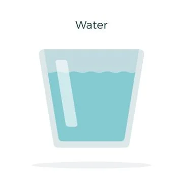 Glass with water vector flat isolated Stock Illustration