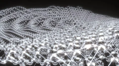 Glass wave flow on black bg able to loop endless Stock Footage 333769462