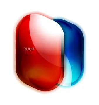 Glass web banner graphic design, bright transparent glossy element for message 스톡 일러스트