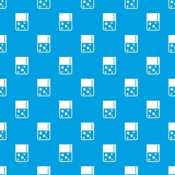 Glass of whiskey and ice pattern seamless blue Stock Illustration