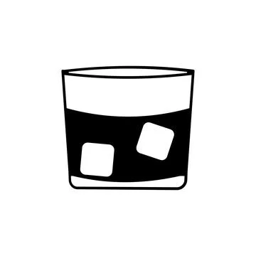 A glass of whiskey with ice icon. Elements of bar and alcoholic drinks icon Stock Illustration