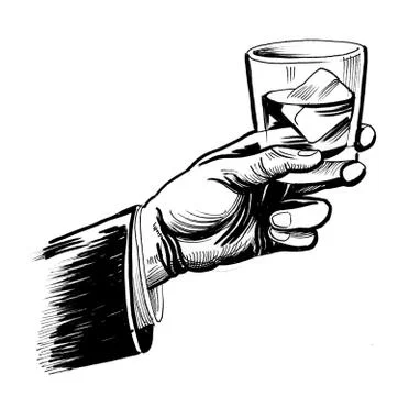 Glass of whiskey Stock Illustration