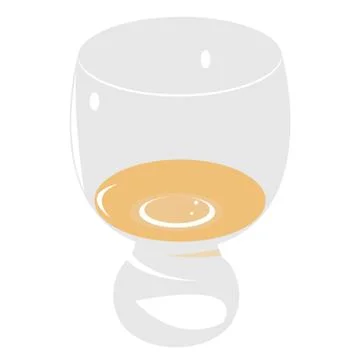 Glass of white wine flat Stock Illustration