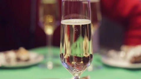 A Glass of White Wine. Stock Footage 85104981