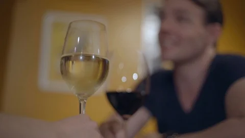 Glass of White Wine Stock Footage 92546908